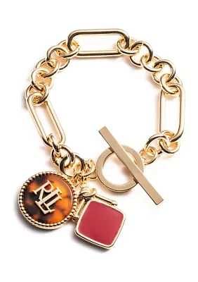 Gold Tone Tortoise Charm Flex Bracelet