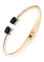 Gold Tone Stone Bangle Bracelet