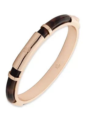 Gold Tone Tortoise Logo Bangle Bracelet