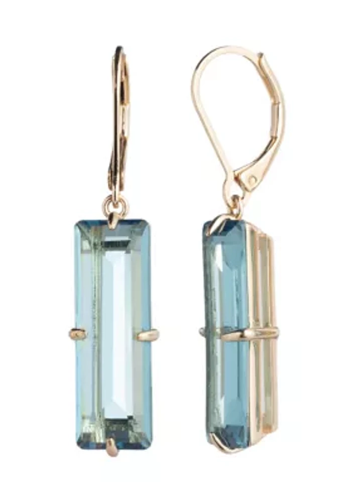 Stone Baguette Drop Earrings