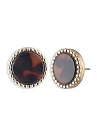 Gold Tone Tortoise Stud  Earrings