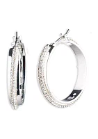 30 Millimeter Pavé Hoop Crystal Earrings