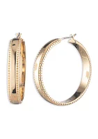 Gold Tone 35 Millimeter Hoop Earrings