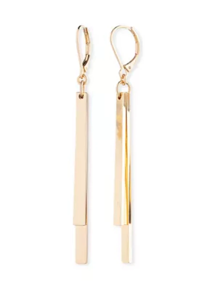 Gold Tone Linear Earrings