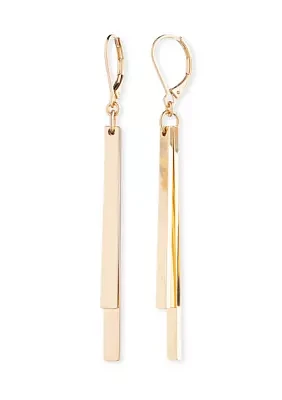 Gold Tone Linear Earrings