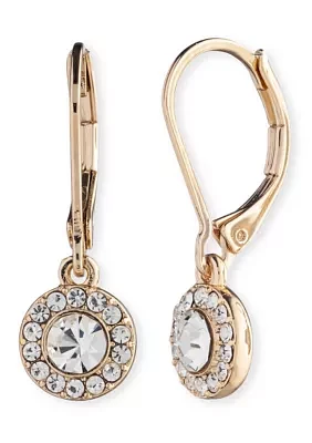 Gold Tone Pavé Drop Earrings