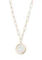 Two-Tone 17 Inch LRL Coin Pendant Necklace