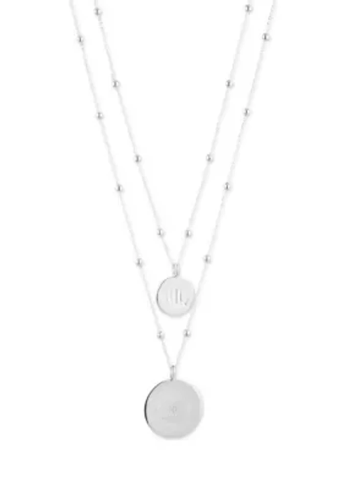 Silver Tone 16'' Multi Row Pendant Necklace