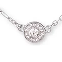 Silver Tone 42" Crystal Pave Disc Strand Necklace