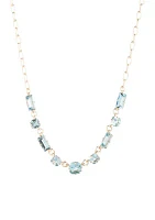 Aqua Stone Baguette Frontal Necklace