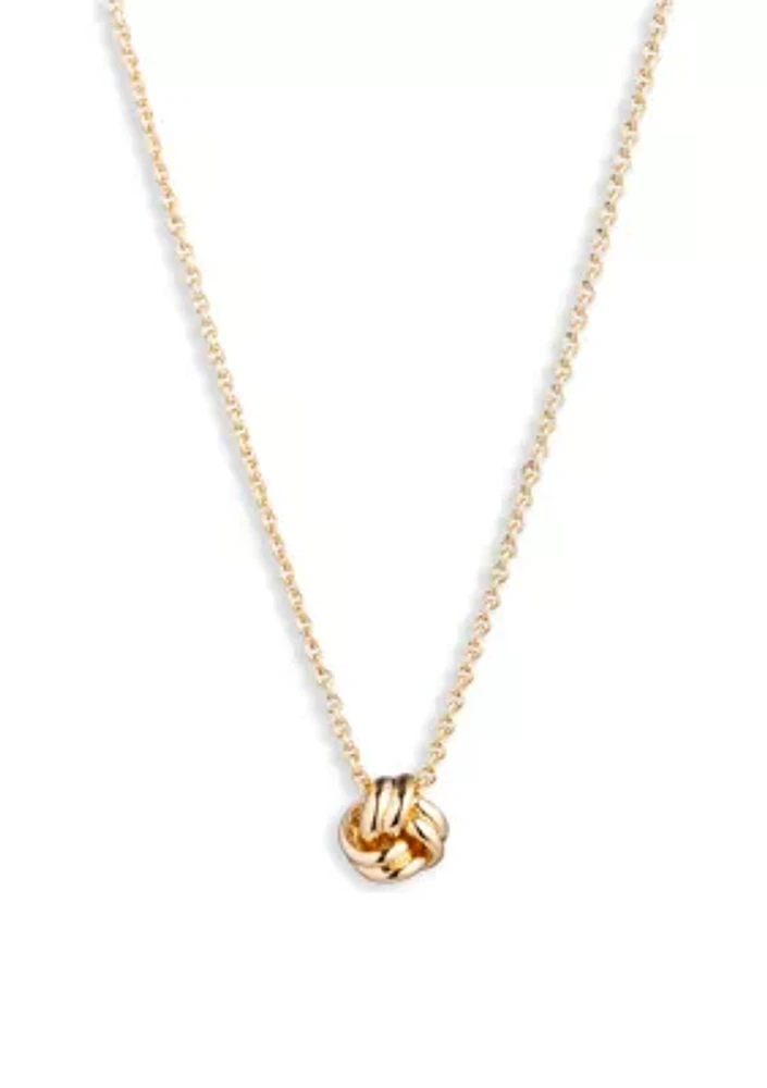 Gold Tone 16" Knot Pendant Necklace