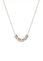 Gold Tone 16" Pave Frontal Necklace