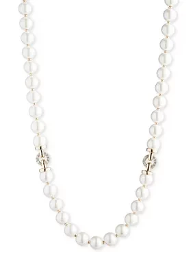 Gold Tone Pearl Collar Necklace