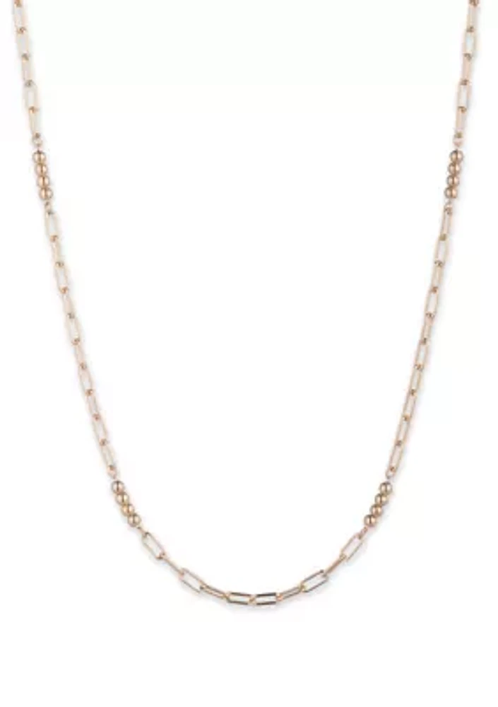 42" Gold Tone Strand Collar Necklace