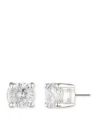 Silver-Tone 5MM Cubic Zirconia Studs