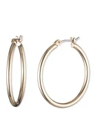 Gold-Tone Medium Thin Hoop Earrings