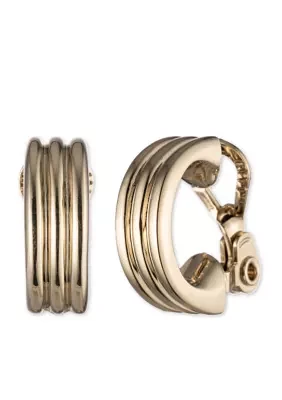 Gold-Tone Gold Basic Hoop Earrings