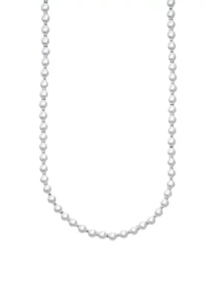 Silver-Tone Beaded Collar Necklace