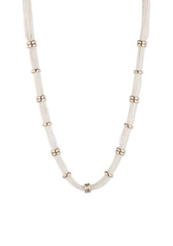 Silver/Gold-Tone Chain Collar Necklace 