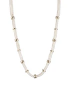 Silver/Gold-Tone Chain Collar Necklace 