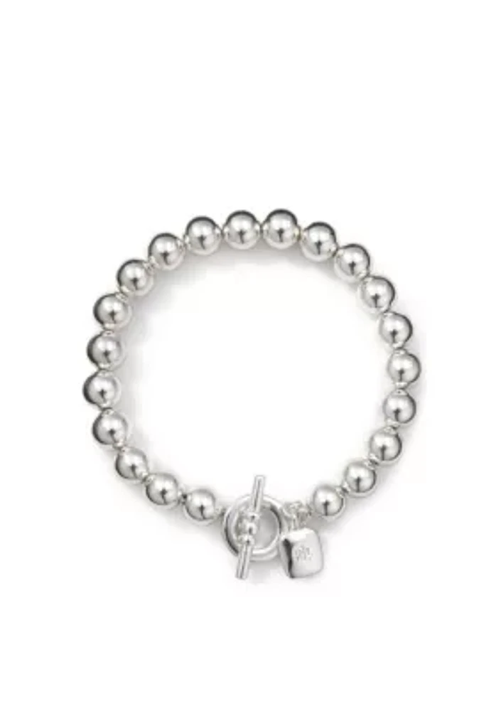 Silver Tone Metal Bead Flex Bracelet