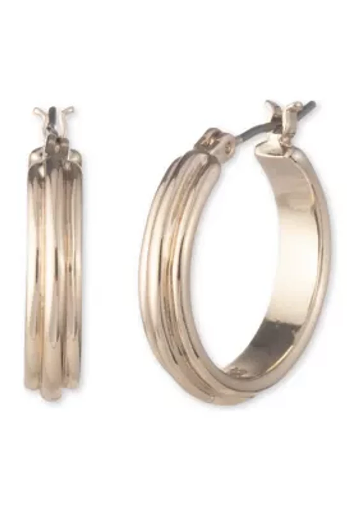 Gold Tone Small Hoop Earrings