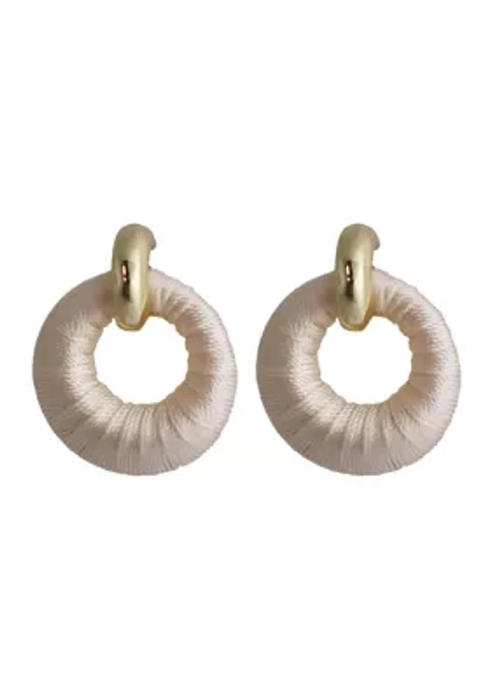 Thick Hoop Drop Earrings