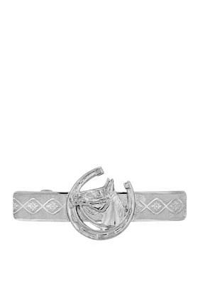 Silver Tone Horseshoe and Horse Hair Barrette