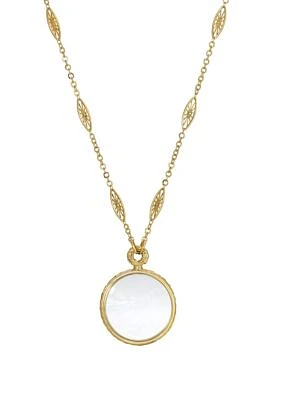 Gold-Tone Magnifier Pendant Necklace