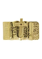 Gold-Tone Open Bible "Bless The Lord" Money Clip