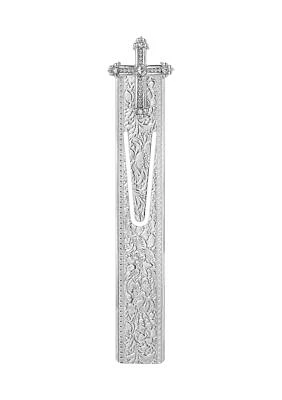 Silver-Tone and Crystal Cross Large Bookmark