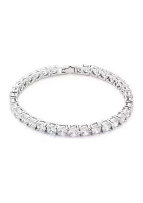 Silver Tone Crystal Flex Bracelet