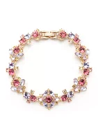 Gold Tone Multi Cluster Flex Bracelet
