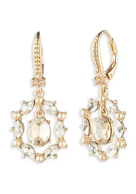 Gold Tone Cluster Drop Earrings