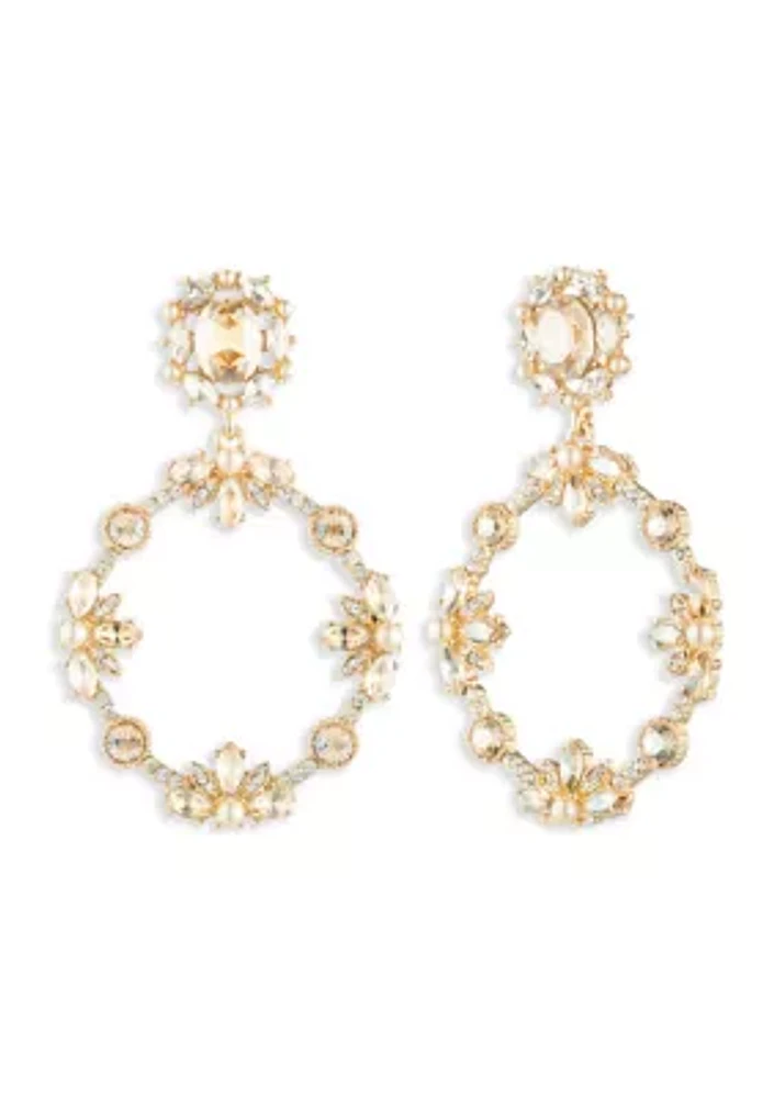 Gold Tone Orbital Drop Earrings