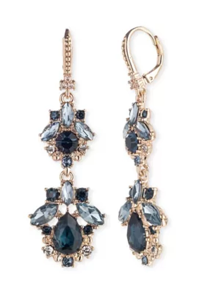 Stone Double Drop Earrings