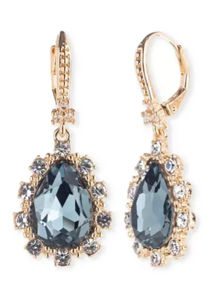 Gold Tone Pear Drop Earrings