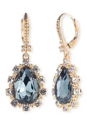 Gold Tone Pear Drop Earrings