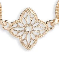 Gold Tone 16'' Filigree Frontal Necklace