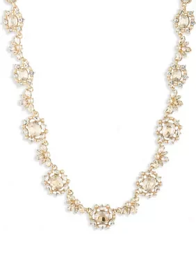 Gold Tone Cluster Collar Necklace