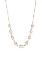 Gold Tone Pearl Frontal Necklace