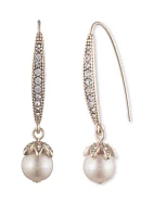 Gold-Tone Linear Pearl Threader Earrings