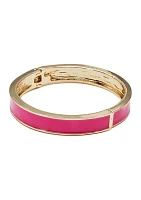 Gold Tone 9 Millimeter Hinged Enamel Bangle Bracelet