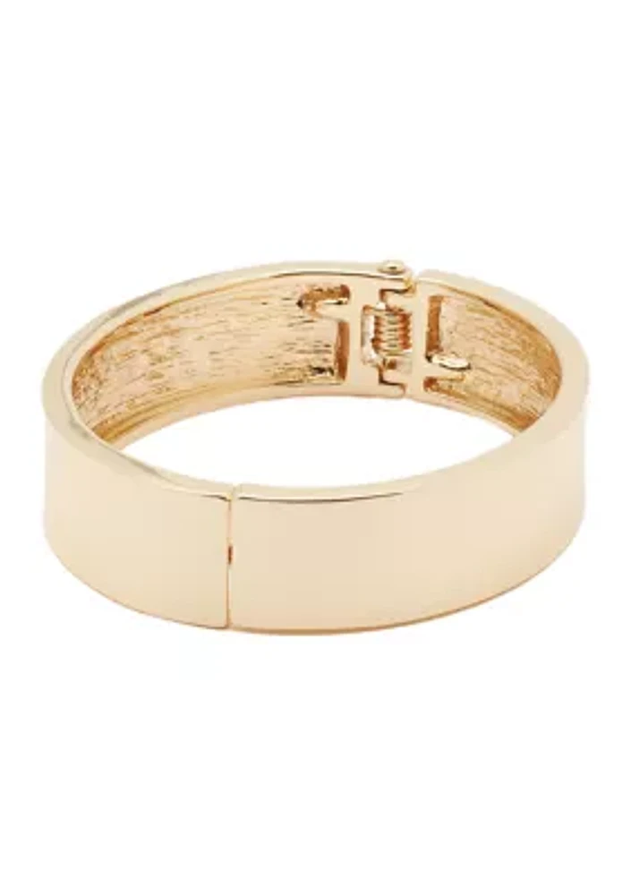 Gold Tone 15 Millimeter Enamel Bangle Bracelet