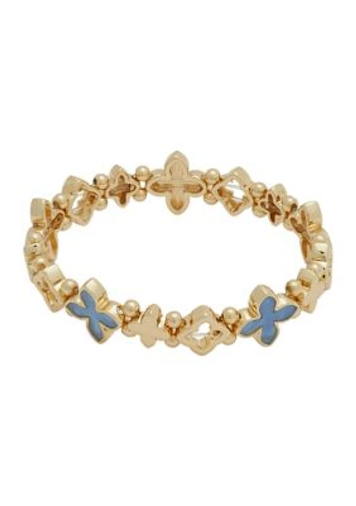 Gold Tone Foil Stretch Bracelet