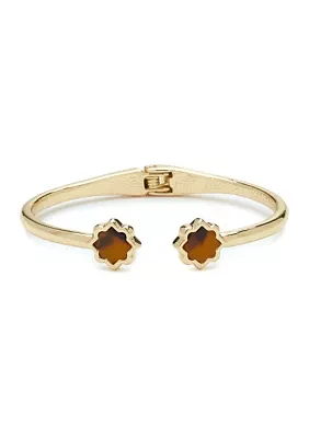 Gold Tone Tortoise Cuff Bracelet