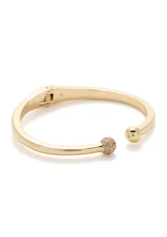 Gold Tone Fireball Bead Cuff Bracelet