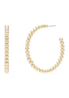 Bead C Hoop Earrings