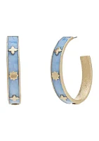 Gold Tone Foil Hoop Earrings