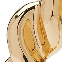 Gold Tone 50 Millimeter Twist Drop Hoop Earrings